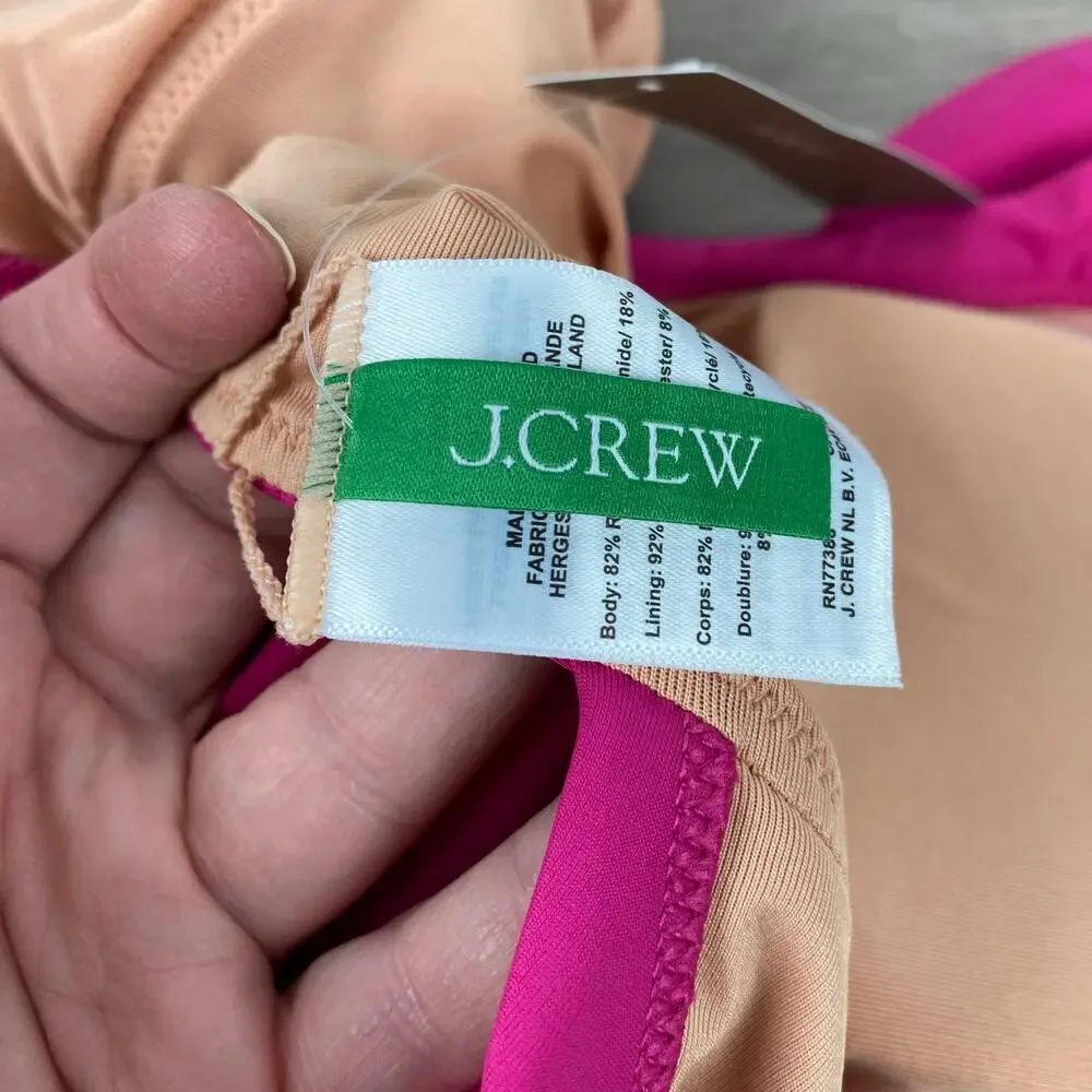 J.Crew Magenta Orchid Ruffle One Piece Swimsuit Sz.4 NWT